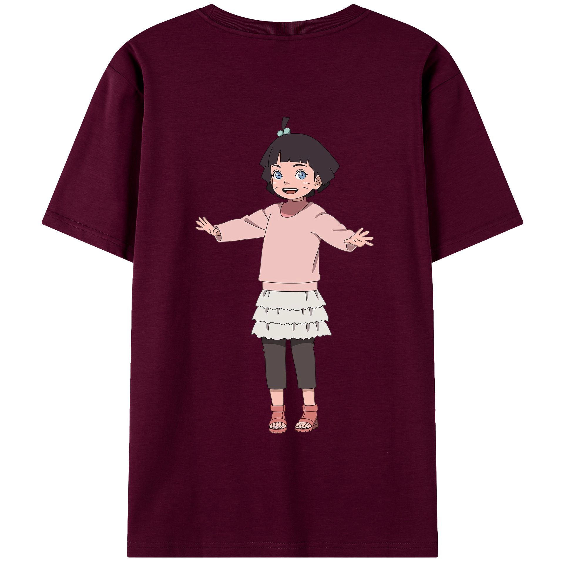 （画像用） NARUTO -ナルト- うずまき ヒマワリ Uzumaki Himawari レディース半袖Tシャツ(バックプリント)